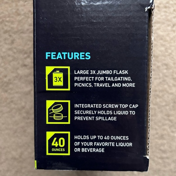 Sharper Image Stainless Steel Oversized flask 40oz - Picture 3 of 5